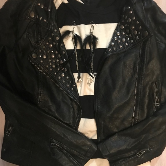 Ladies Pleather Studded Jacket - Picture 6 of 6